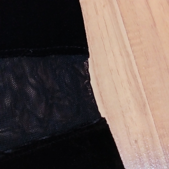 Velvet & Mesh Sexy Cutout Top - Picture 3 of 6